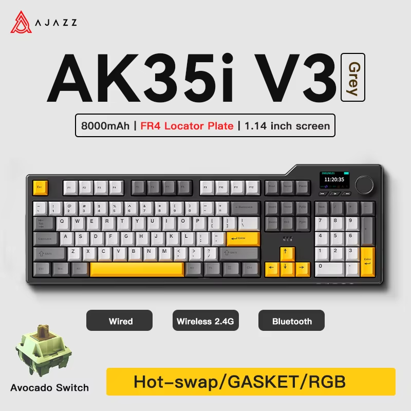 Ajazz AK35I V3 MAX Tri-mode Wi - Gaming Keyboard Tkl 评论和价格