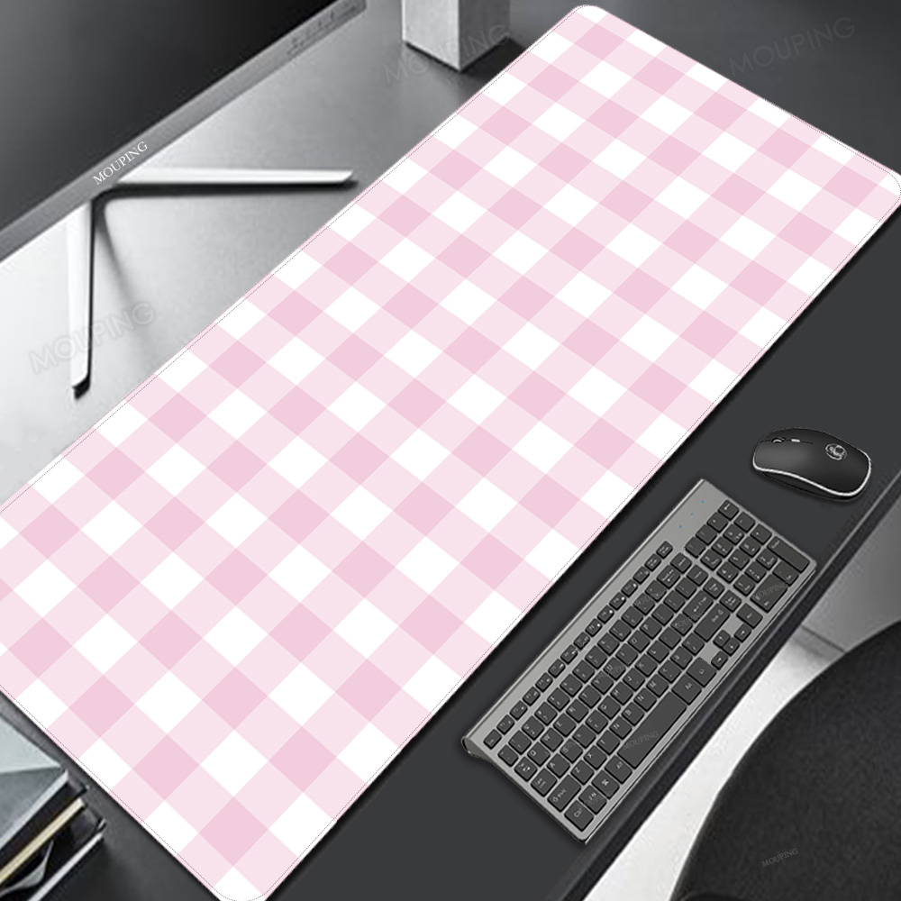Pink Lattice Mouse Pad Kawaii  - Gaming Keyboard Mouse Combo 评论和价格