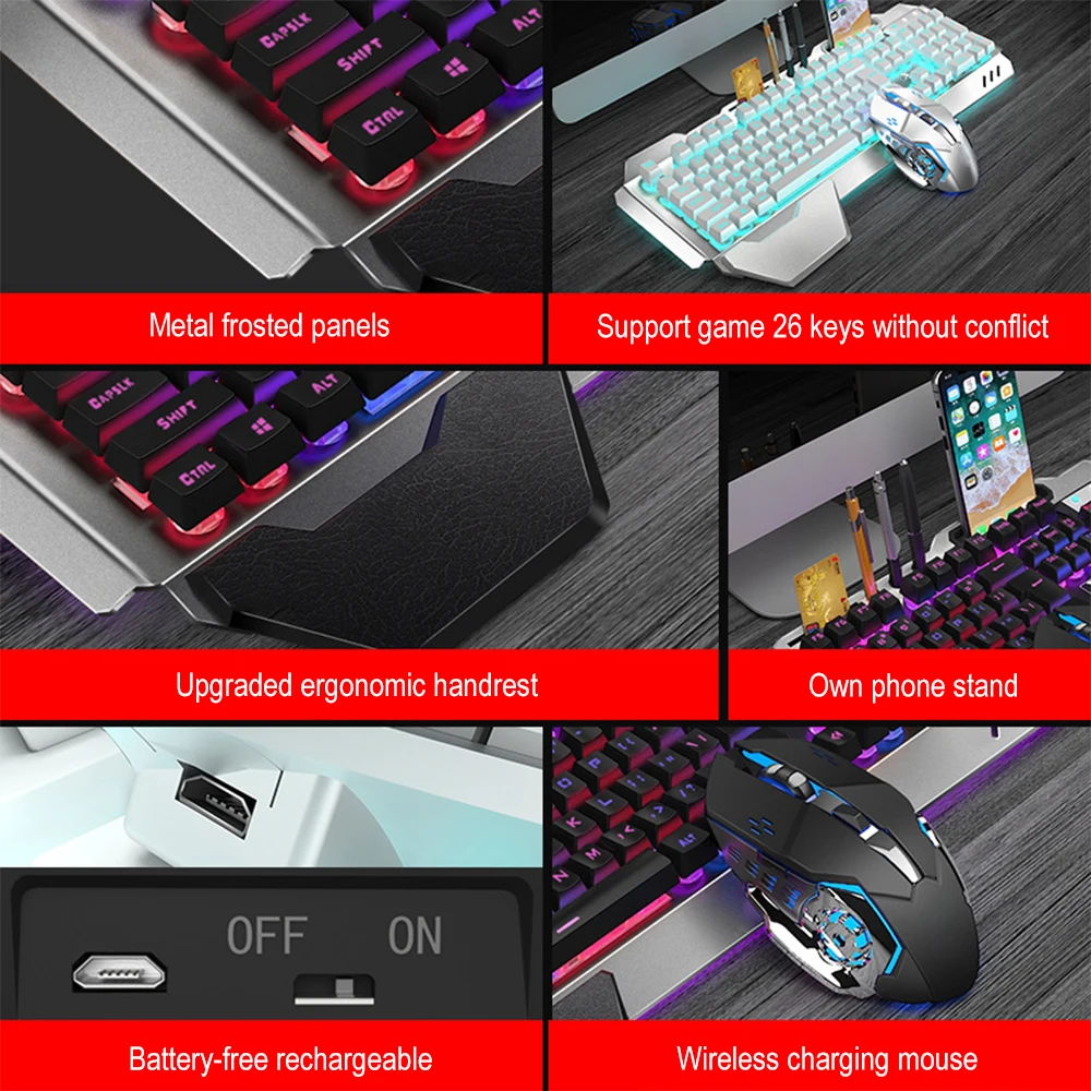 K680 Rechargeable 2.4G wireles - Gaming Keyboard Mouse And Headset Combo 评论和价格