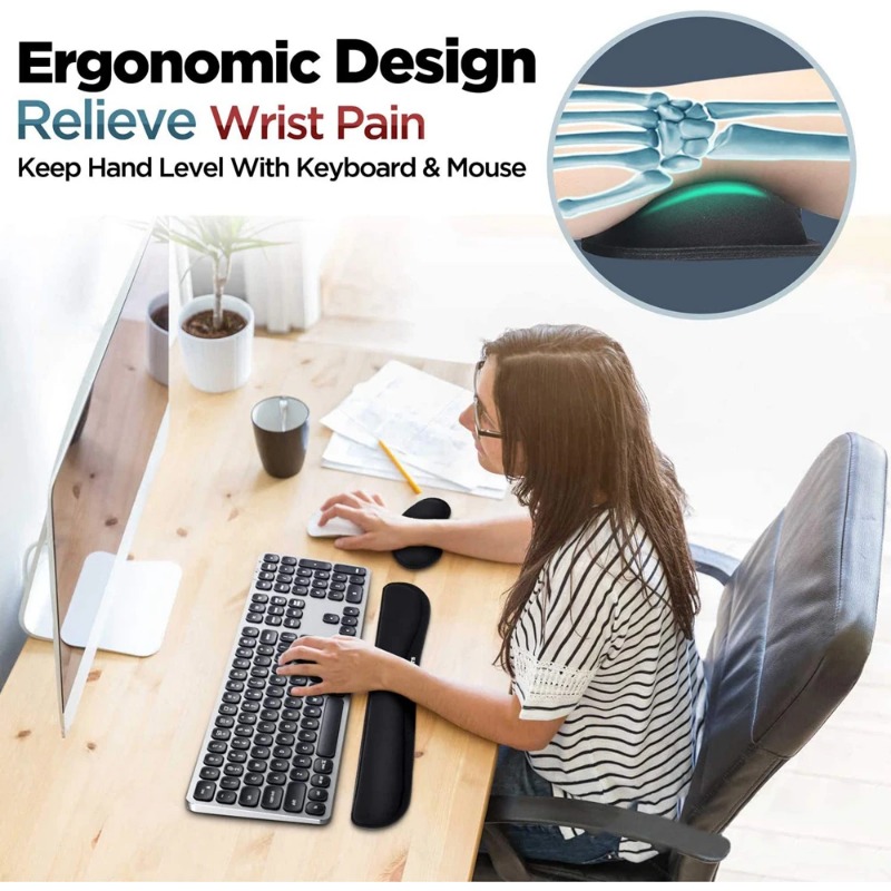 Ergonomic Keyboard Wrist Rest  - Gaming Keyboard Mouse Set 评论和价格