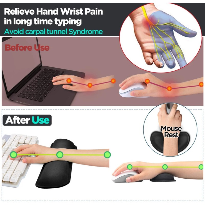 Ergonomic Keyboard Wrist Rest  - Gaming Keyboard Mouse Set 评论和价格