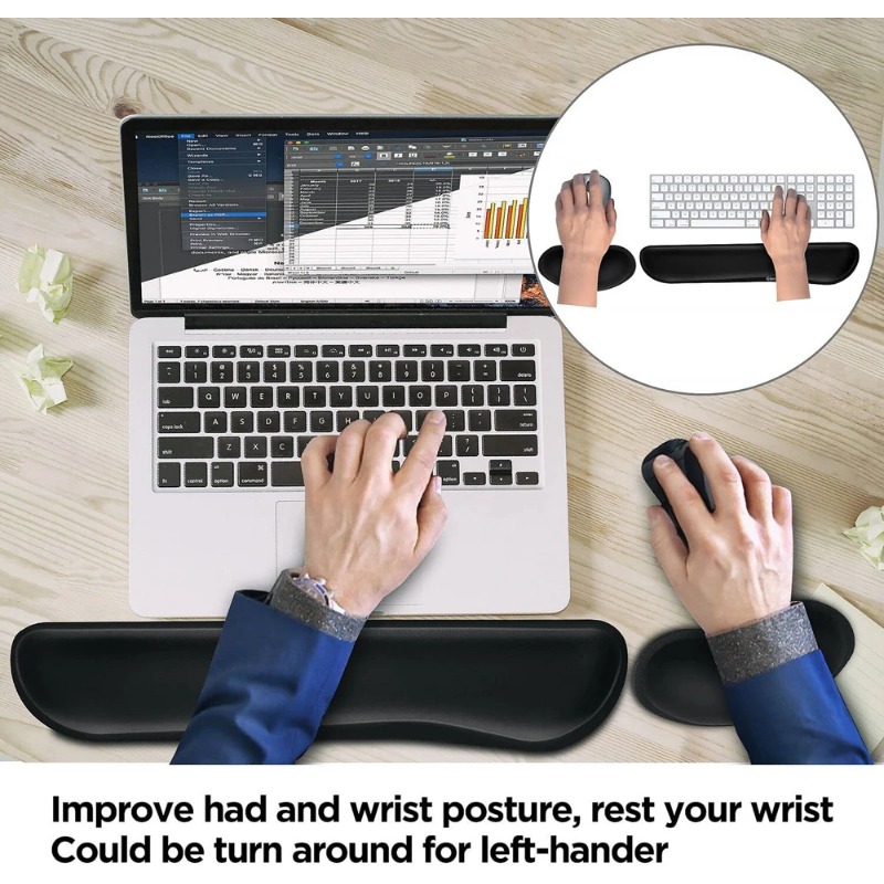 Ergonomic Keyboard Wrist Rest  - Gaming Keyboard Mouse Set 评论和价格