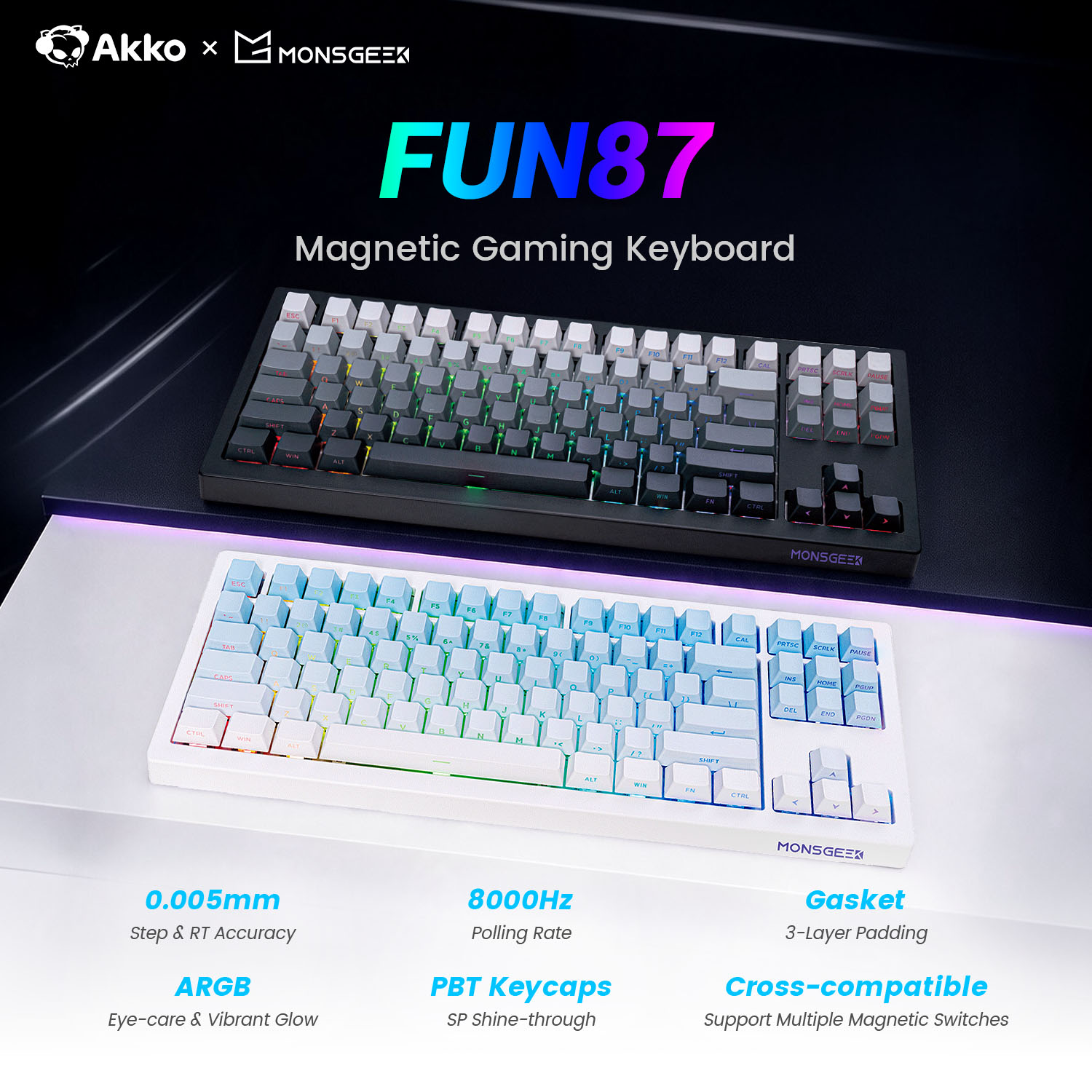 Akko x Monsgeek FUN87 HE Magne - Gaming Keyboard Tkl 评论和价格