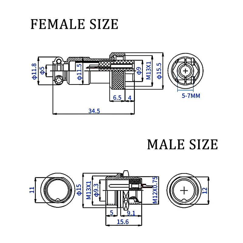 10Pcs GX12 12mm Circular Aviat - Aviator Connector Kit 评论和价格