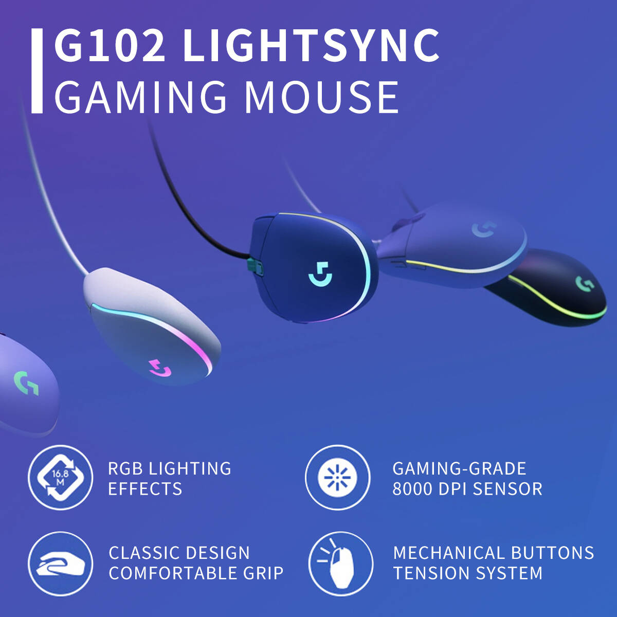 G102 Logitech G203 Gaming Mous - Logitech Mouse G203 评论和价格