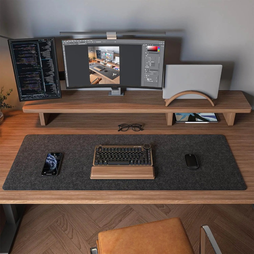 Felt Desk Mat Computer Mat for - Gaming Keyboard And Mouse Pad 评论和价格