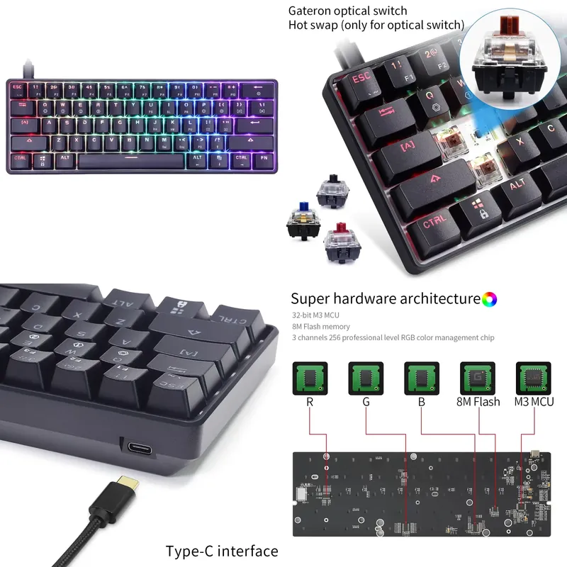 Dropshipping Skyloong Gk61 Sk6 - Gaming Keyboard Mini 评论和价格