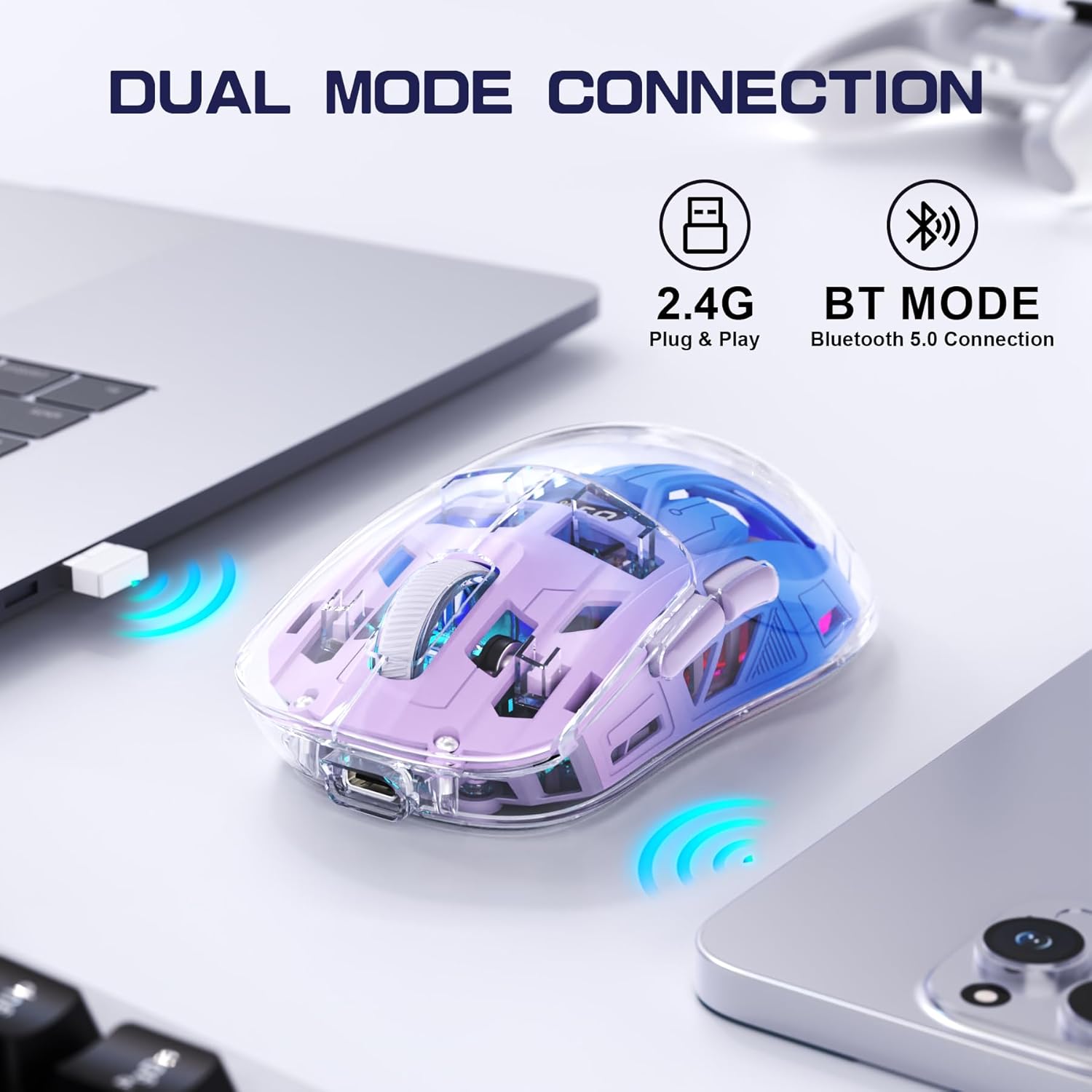 A2 Transparent Wireless Gaming - Gaming Keyboard Mouse And Headset Combo 评论和价格