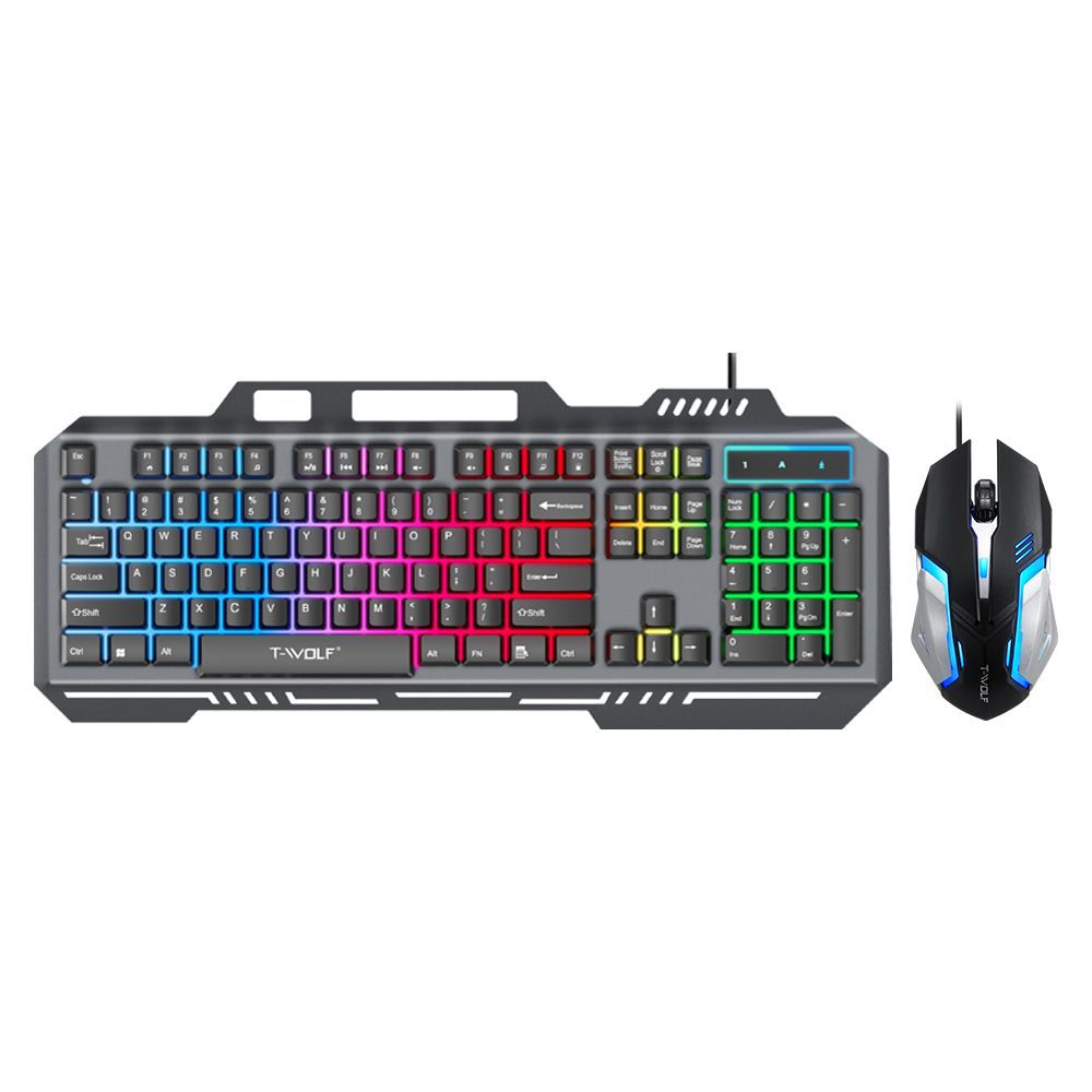 T WOLF TF600 Backlit Wired 104 - Gaming Keyboard Mouse Combo 评论和价格