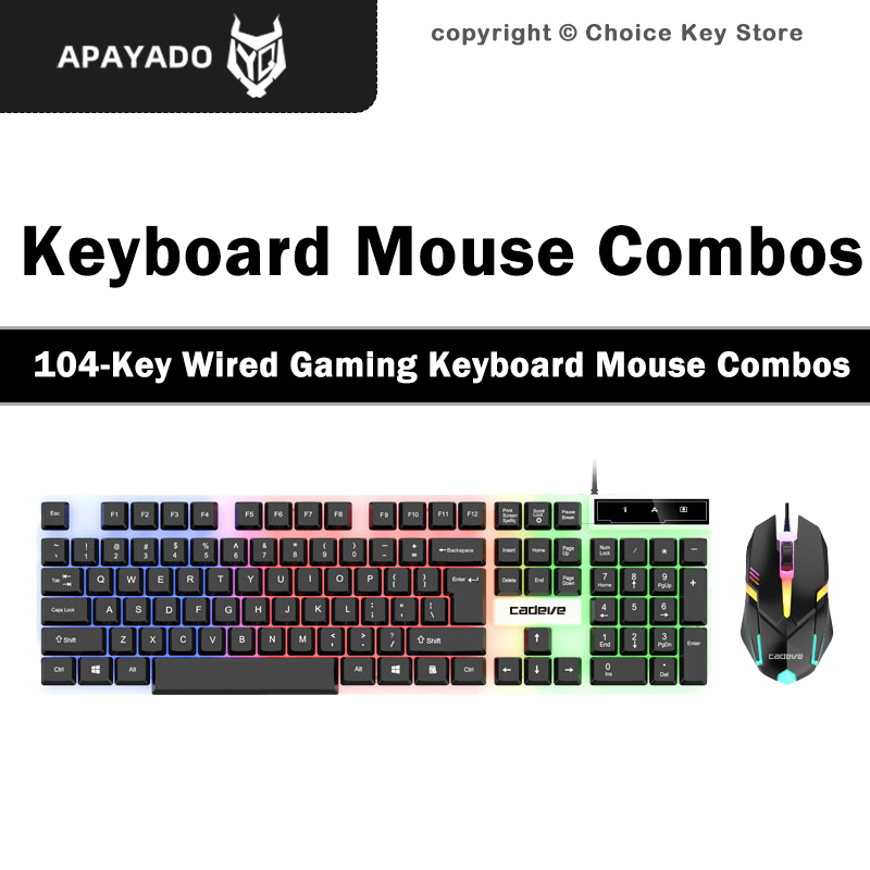 APAYADO LDK9122 Wired Gaming K - Gaming Keyboard Mouse Set 评论和价格