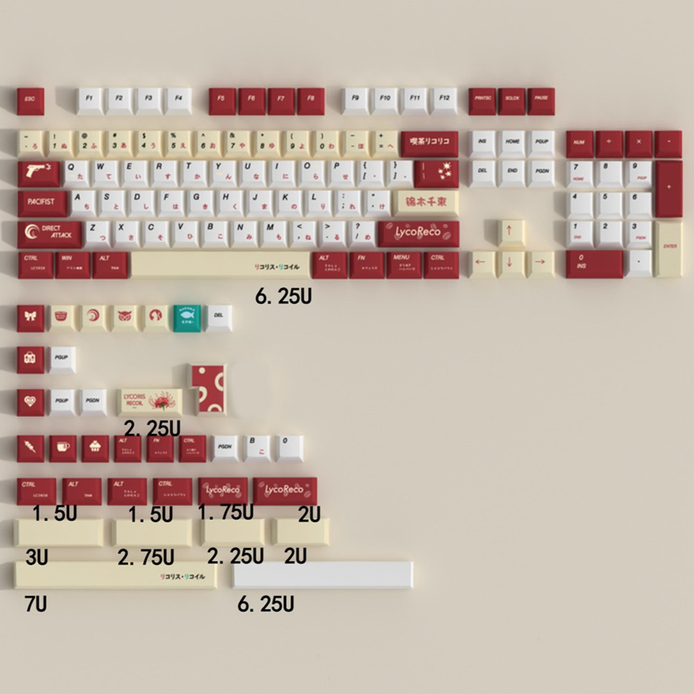 Lycoris Recoil Anime PBT Keyca - Gaming Keyboard Ergonomic 评论和价格